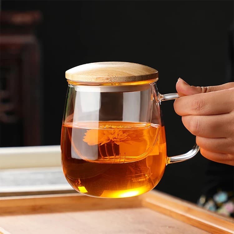 Glass Tea Cup with Glass Tea Infuser - alternate view
